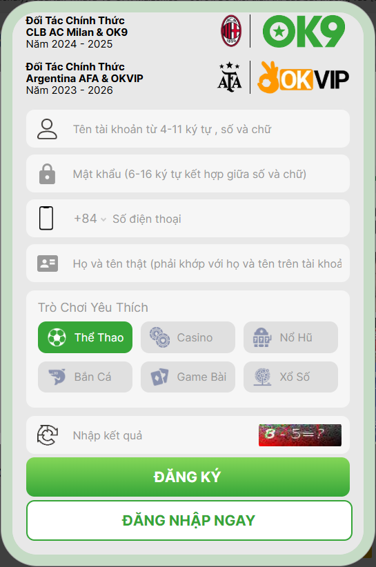 Hướng dẫn đăng ký tài khoản OK9